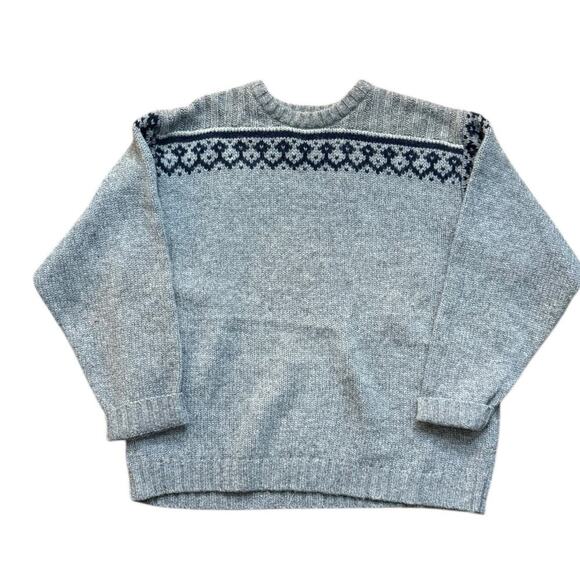 Vintage Structure Women's Blue Gray 100% Wool Crew Neckline Sweater Size XL - Picture 1 of 4